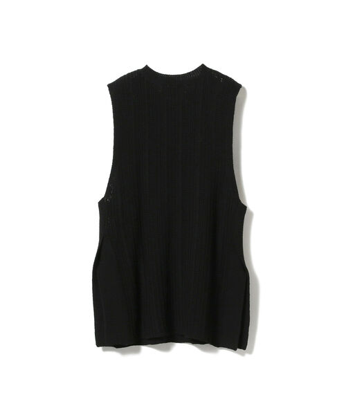 Ray BEAMS（レイビームス）の「Ray BEAMS / ストライプ 柄編 ロングベスト（ベスト・レディース・オフホワイト/ブラック・ONE SIZE）」の14枚目の写真