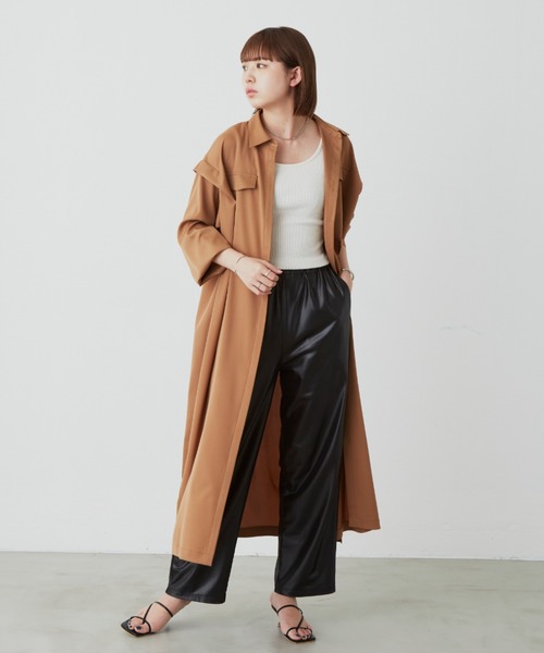 Aunt Marie's(アントマリーズ)の「レザーライクリラックスイージーパンツ(その他パンツ・レディース・ブラック/ベージュ・FREE/SMALL)」の21枚目の写真