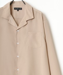 Oversize Drape Open Collar Shirt/オーバーサイズ ドレープ オープンカラーシャツ/無地/総柄/ストライプ/チェック