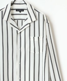 Oversize Drape Open Collar Shirt/オーバーサイズ ドレープ オープンカラーシャツ/無地/総柄/ストライプ/チェック