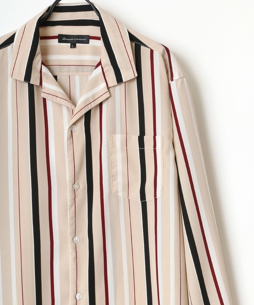 Lazar（ラザル）の「Oversize Drape Open Collar Shirt/オーバーサイズ ドレープ オープンカラーシャツ/無地/総柄/ストライプ/チェック（シャツ/ブラウス・メンズ・ホワイト/ライトブルー/ブラック/ベージュ/チャコール/モカ/ワイン/ライトグリーン/ターコイズブルー/ホワイト系その他/ベージュ系その他/ブルー系その他/ブラック系その他/ホワイト系その他2/ブラック系その他2/グレー系その他/ブルー系その他3/ベージュ系その他2/ブルー系その他2/グリーン系その他/ライトグレー/ベージュ系その他3/ブルーグレー/ブラック系その他3/ブラック系その他4/ダークグリーン/ホワイト系その他3/ブルー系その他4・LL/M/L）」の17枚目の写真