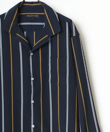 Oversize Drape Open Collar Shirt/オーバーサイズ ドレープ オープンカラーシャツ/無地/総柄/ストライプ/チェック