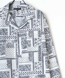 Oversize Drape Open Collar Shirt/オーバーサイズ ドレープ オープンカラーシャツ/無地/総柄/ストライプ/チェック