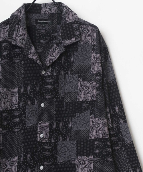 Lazar（ラザル）の「Oversize Drape Open Collar Shirt/オーバーサイズ ドレープ オープンカラーシャツ/無地/総柄/ストライプ/チェック（シャツ/ブラウス・メンズ・ホワイト/ライトブルー/ブラック/ベージュ/チャコール/モカ/ワイン/ライトグリーン/ターコイズブルー/ホワイト系その他/ベージュ系その他/ブルー系その他/ブラック系その他/ホワイト系その他2/ブラック系その他2/グレー系その他/ブルー系その他3/ベージュ系その他2/ブルー系その他2/グリーン系その他/ライトグレー/ベージュ系その他3/ブルーグレー/ブラック系その他3/ブラック系その他4/ダークグリーン/ホワイト系その他3/ブルー系その他4・LL/M/L）」の10枚目の写真