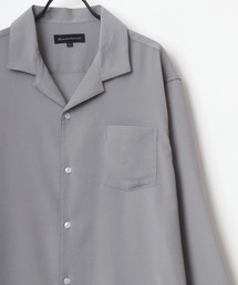 Oversize Drape Open Collar Shirt/オーバーサイズ ドレープ オープンカラーシャツ/無地/総柄/ストライプ/チェック