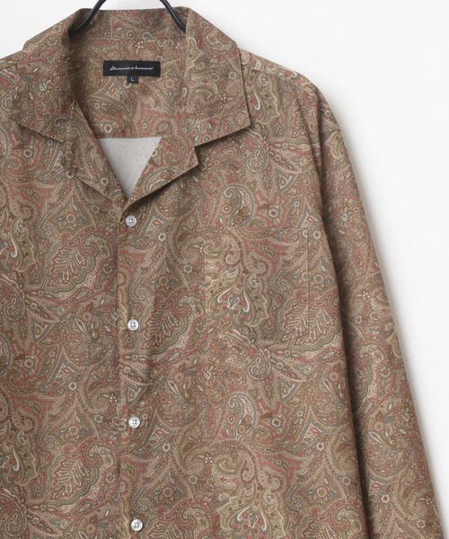 Lazar（ラザル）の「Oversize Drape Open Collar Shirt/オーバーサイズ ドレープ オープンカラーシャツ/無地/総柄/ストライプ/チェック（シャツ/ブラウス・メンズ・ホワイト/ライトブルー/ブラック/ベージュ/チャコール/モカ/ワイン/ライトグリーン/ターコイズブルー/ホワイト系その他/ベージュ系その他/ブルー系その他/ブラック系その他/ホワイト系その他2/ブラック系その他2/グレー系その他/ブルー系その他3/ベージュ系その他2/ブルー系その他2/グリーン系その他/ライトグレー/ベージュ系その他3/ブルーグレー/ブラック系その他3/ブラック系その他4/ダークグリーン/ホワイト系その他3/ブルー系その他4・LL/M/L）」の19枚目の写真