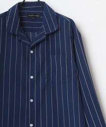 Oversize Drape Open Collar Shirt/オーバーサイズ ドレープ オープンカラーシャツ/無地/総柄/ストライプ/チェック