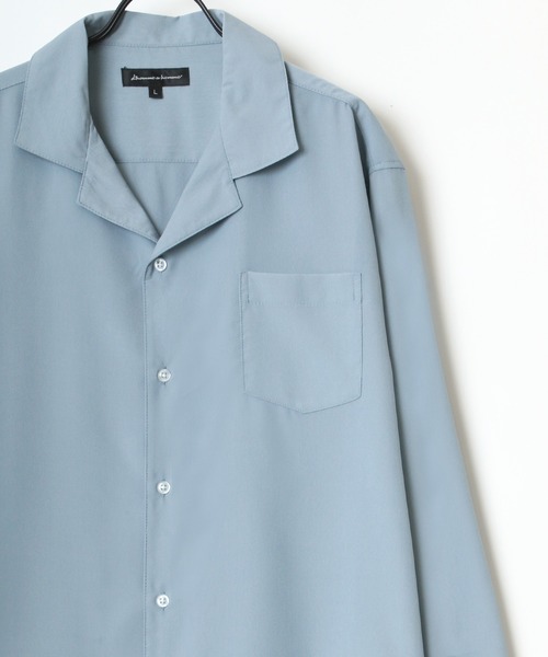 Lazar（ラザル）の「Oversize Drape Open Collar Shirt/オーバーサイズ ドレープ オープンカラーシャツ/無地/総柄/ストライプ/チェック（シャツ/ブラウス・メンズ・ホワイト/ライトブルー/ブラック/ベージュ/チャコール/モカ/ワイン/ライトグリーン/ターコイズブルー/ホワイト系その他/ベージュ系その他/ブルー系その他/ブラック系その他/ホワイト系その他2/ブラック系その他2/グレー系その他/ブルー系その他3/ベージュ系その他2/ブルー系その他2/グリーン系その他/ライトグレー/ベージュ系その他3/ブルーグレー/ブラック系その他3/ブラック系その他4/ダークグリーン/ホワイト系その他3/ブルー系その他4・LL/M/L）」の22枚目の写真