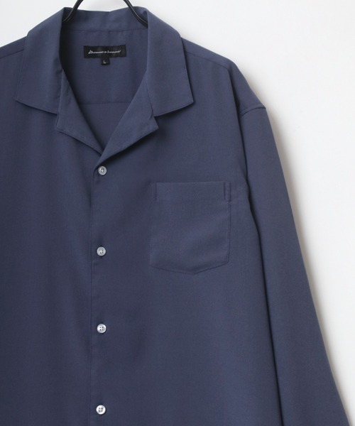 Lazar（ラザル）の「Oversize Drape Open Collar Shirt/オーバーサイズ ドレープ オープンカラーシャツ/無地/総柄/ストライプ/チェック（シャツ/ブラウス・メンズ・ホワイト/ライトブルー/ブラック/ベージュ/チャコール/モカ/ワイン/ライトグリーン/ターコイズブルー/ホワイト系その他/ベージュ系その他/ブルー系その他/ブラック系その他/ホワイト系その他2/ブラック系その他2/グレー系その他/ブルー系その他3/ベージュ系その他2/ブルー系その他2/グリーン系その他/ライトグレー/ベージュ系その他3/ブルーグレー/ブラック系その他3/ブラック系その他4/ダークグリーン/ホワイト系その他3/ブルー系その他4・LL/M/L）」の12枚目の写真