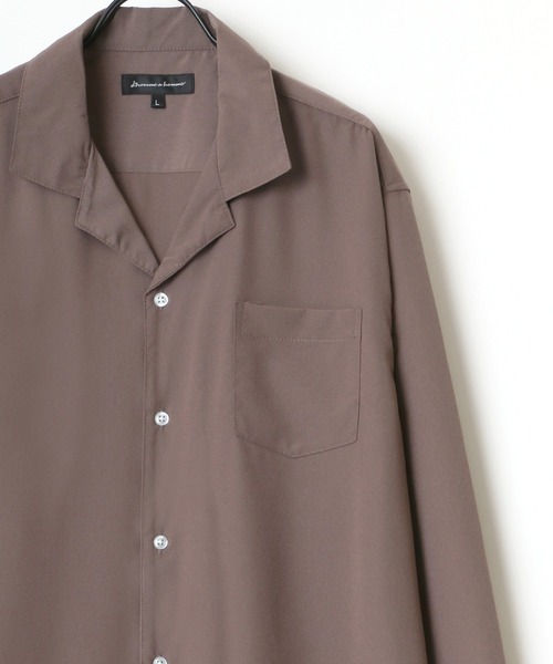 Lazar（ラザル）の「Oversize Drape Open Collar Shirt/オーバーサイズ ドレープ オープンカラーシャツ/無地/総柄/ストライプ/チェック（シャツ/ブラウス・メンズ・ホワイト/ライトブルー/ブラック/ベージュ/チャコール/モカ/ワイン/ライトグリーン/ターコイズブルー/ホワイト系その他/ベージュ系その他/ブルー系その他/ブラック系その他/ホワイト系その他2/ブラック系その他2/グレー系その他/ブルー系その他3/ベージュ系その他2/ブルー系その他2/グリーン系その他/ライトグレー/ベージュ系その他3/ブルーグレー/ブラック系その他3/ブラック系その他4/ダークグリーン/ホワイト系その他3/ブルー系その他4・LL/M/L）」の15枚目の写真