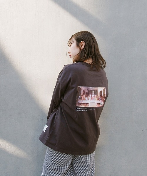 179/WG（イチナナキュウダブルジー）の「DISCUS絵画ロングスリーブTシャツ（Tシャツ/カットソー・レディース・ブラック/オフホワイト・FREE）」の21枚目の写真
