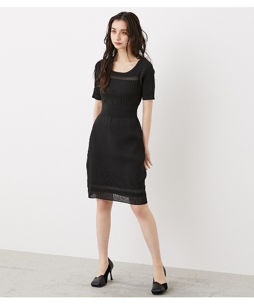 rienda ニットワンピース ブラック　Sサイズ rienda | ビスチェセットニットワンピース (ワンピース(ミニ