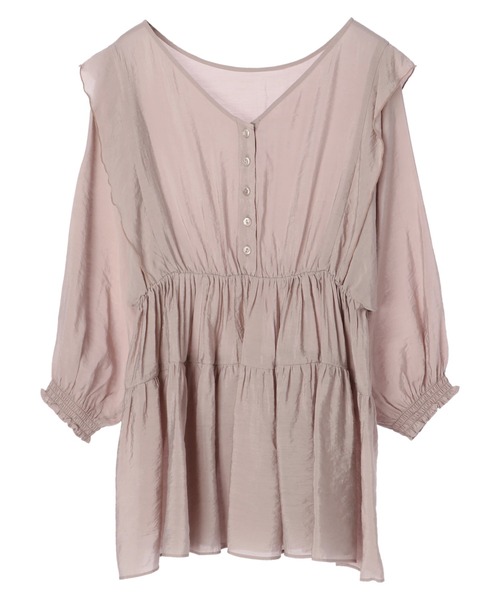 SLURR(スラ―)の「ティアード2wayフリルチュニックブラウス(シャツ/ブラウス・レディース・オフホワイト/ミント/グレイッシュベージュ・FREE)」の15枚目の写真