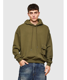DIESEL | メンズ スウェット パーカー マルチポケット ルーズフィット ドロップショルダー(パーカー)