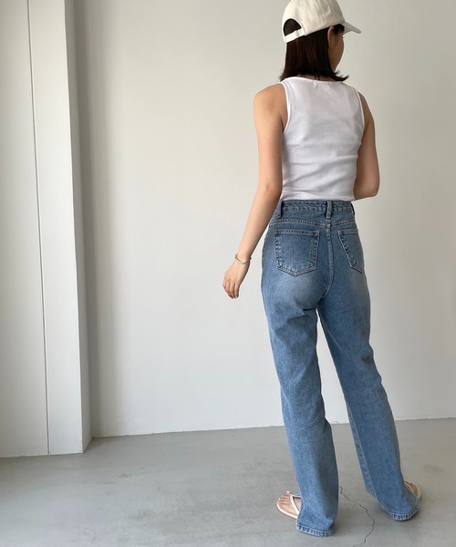 CANAL JEAN(キャナルジーン)の「El mar(エルマール) NEWサイドスリットデニムパンツ(デニムパンツ・レディース・インディゴブルー・SMALL/MEDIUM)」の3枚目の写真