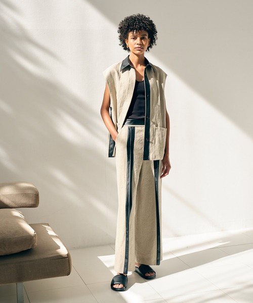 city（シティ）の「【CITY】フレンチリネンジレ（テーラードジャケット・レディース・ベージュ・FREE）」の6枚目の写真