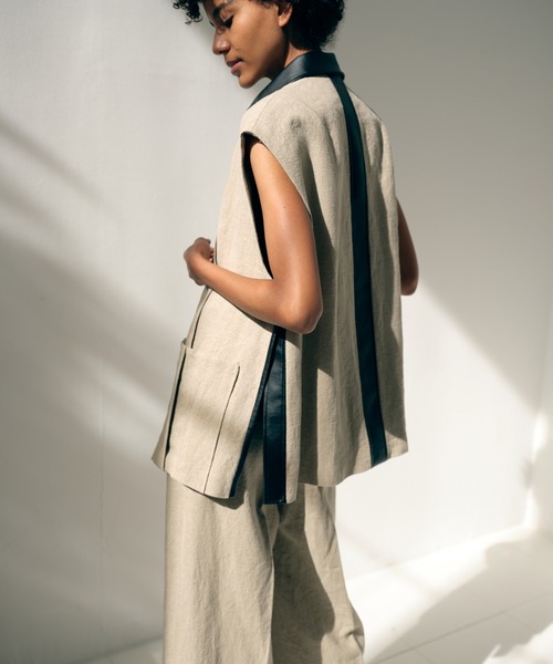 city（シティ）の「【CITY】フレンチリネンジレ（テーラードジャケット・レディース・ベージュ・FREE）」の11枚目の写真