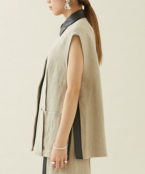 city（シティ）の「【CITY】フレンチリネンジレ（テーラードジャケット・レディース・ベージュ・FREE）」の9枚目の写真