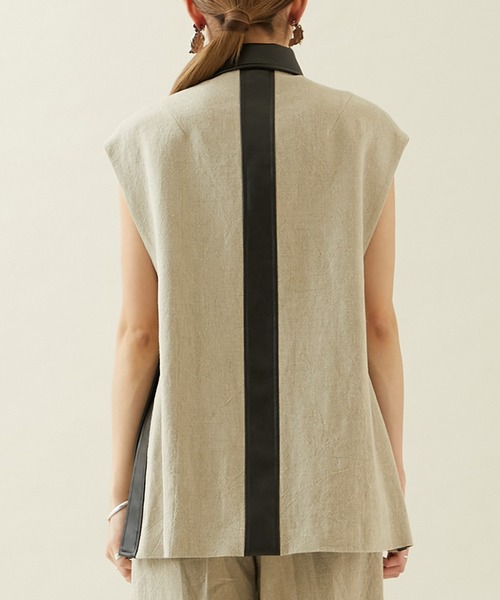 city（シティ）の「【CITY】フレンチリネンジレ（テーラードジャケット・レディース・ベージュ・FREE）」の7枚目の写真