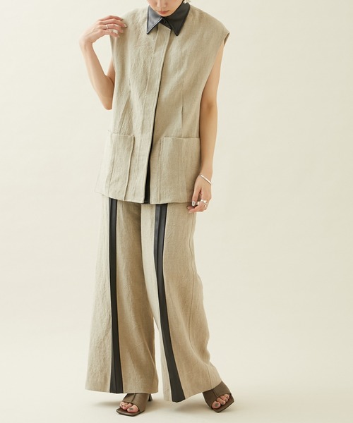 city（シティ）の「【CITY】フレンチリネンジレ（テーラードジャケット・レディース・ベージュ・FREE）」の10枚目の写真