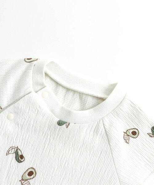 apres les cours（アプレレクール）の「/アボカド・レモン柄ロンパス（ロンパース・キッズ・アイボリー/ミント・60/80/70）」の5枚目の写真