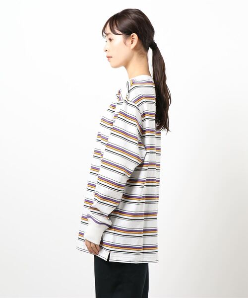 Oriens JOURNAL STANDARD（オリエンス ジャーナルスタンダード）の「Multi border L/S tee / マルチボーダー ロングスリーブTシャツ（Tシャツ/カットソー・レディース・スカイブルー/ネイビー/ホワイト・MEDIUM/LARGE）」の9枚目の写真