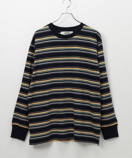Oriens JOURNAL STANDARD（オリエンス ジャーナルスタンダード）の「Multi border L/S tee / マルチボーダー ロングスリーブTシャツ（Tシャツ/カットソー・レディース・スカイブルー/ネイビー/ホワイト・MEDIUM/LARGE）」の3枚目の写真
