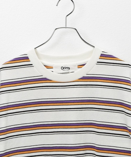 Oriens JOURNAL STANDARD（オリエンス ジャーナルスタンダード）の「Multi border L/S tee / マルチボーダー ロングスリーブTシャツ（Tシャツ/カットソー・レディース・スカイブルー/ネイビー/ホワイト・MEDIUM/LARGE）」の4枚目の写真