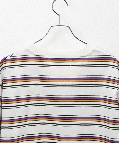 Oriens JOURNAL STANDARD（オリエンス ジャーナルスタンダード）の「Multi border L/S tee / マルチボーダー ロングスリーブTシャツ（Tシャツ/カットソー・レディース・スカイブルー/ネイビー/ホワイト・MEDIUM/LARGE）」の6枚目の写真