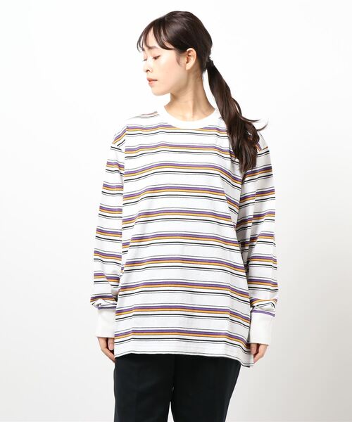 Oriens JOURNAL STANDARD（オリエンス ジャーナルスタンダード）の「Multi border L/S tee / マルチボーダー ロングスリーブTシャツ（Tシャツ/カットソー・レディース・スカイブルー/ネイビー/ホワイト・MEDIUM/LARGE）」の20枚目の写真