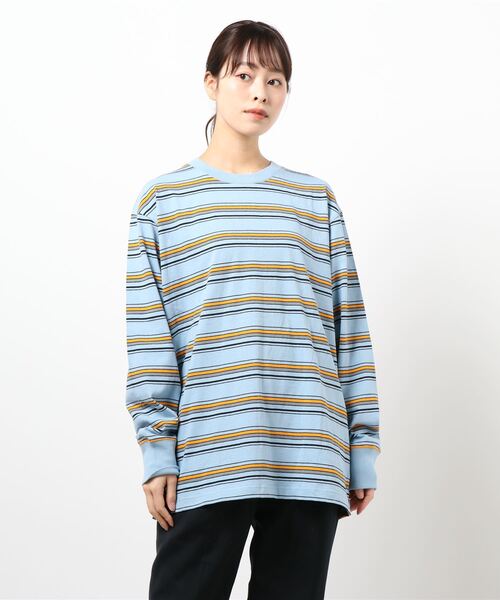 Oriens JOURNAL STANDARD（オリエンス ジャーナルスタンダード）の「Multi border L/S tee / マルチボーダー ロングスリーブTシャツ（Tシャツ/カットソー・レディース・スカイブルー/ネイビー/ホワイト・MEDIUM/LARGE）」の16枚目の写真