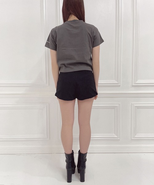 ANDGEEBEE(アンジービー)の「ドロストミニT(Tシャツ/カットソー・レディース・ホワイト/チャコールグレー・MEDIUM)」の3枚目の写真