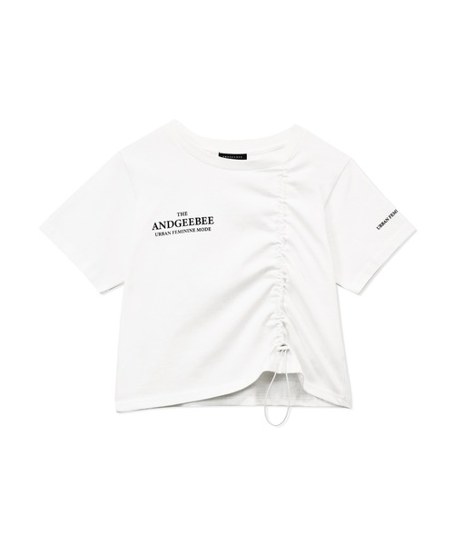 ANDGEEBEE(アンジービー)の「ドロストミニT(Tシャツ/カットソー・レディース・ホワイト/チャコールグレー・MEDIUM)」の16枚目の写真