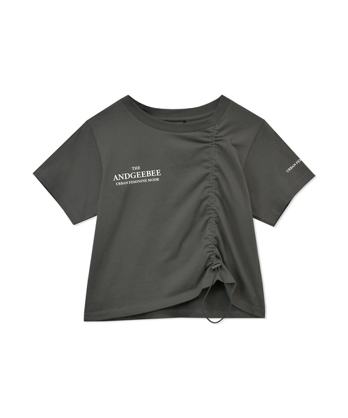 ANDGEEBEE(アンジービー)の「ドロストミニT(Tシャツ/カットソー・レディース・ホワイト/チャコールグレー・MEDIUM)」の9枚目の写真