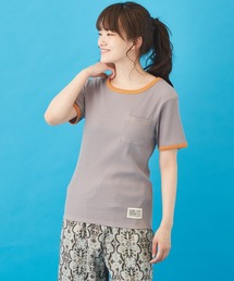 CUBE SUGAR（キューブシュガー）の「先染めボーダー リブ ポケットTシャツ（Tシャツ/カットソー）」