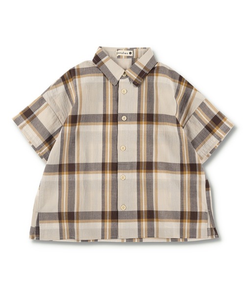 BRANSHES(ブランシェス)の「【ペア】半袖チェックシャツ(シャツ/ブラウス・キッズ・カーキオリーブ/ベージュ・110cm/90cm/120cm/130cm/100cm/150cm/140cm)」の20枚目の写真