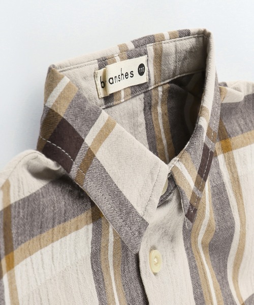 BRANSHES(ブランシェス)の「【ペア】半袖チェックシャツ(シャツ/ブラウス・キッズ・カーキオリーブ/ベージュ・110cm/90cm/120cm/130cm/100cm/150cm/140cm)」の22枚目の写真