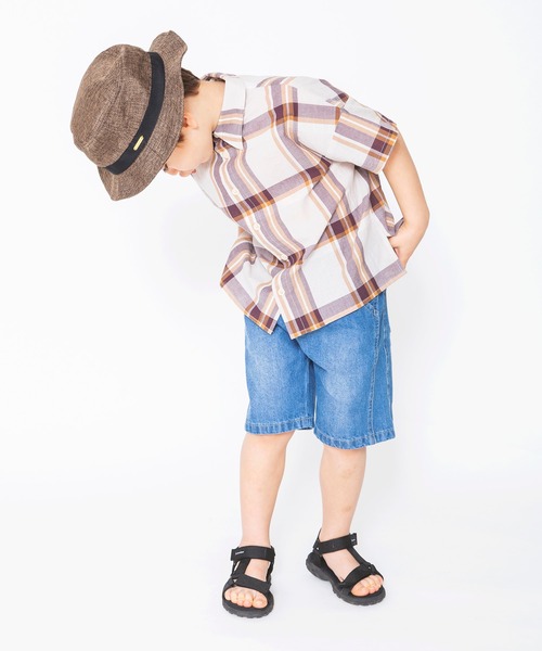 BRANSHES(ブランシェス)の「【ペア】半袖チェックシャツ(シャツ/ブラウス・キッズ・カーキオリーブ/ベージュ・110cm/90cm/120cm/130cm/100cm/150cm/140cm)」の9枚目の写真