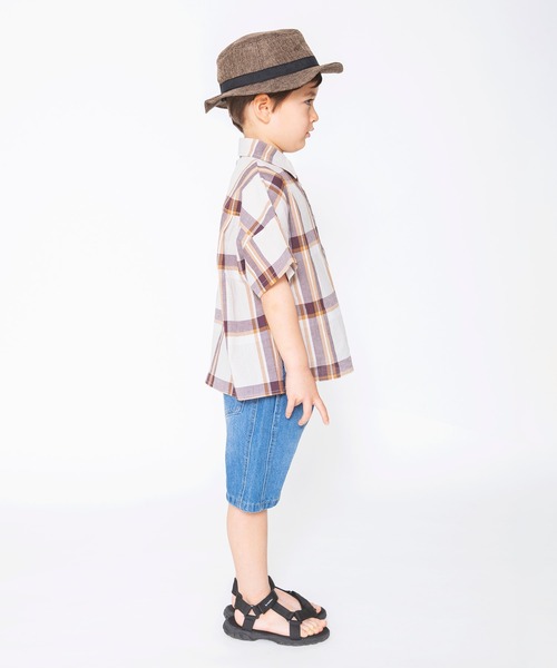 BRANSHES(ブランシェス)の「【ペア】半袖チェックシャツ(シャツ/ブラウス・キッズ・カーキオリーブ/ベージュ・110cm/90cm/120cm/130cm/100cm/150cm/140cm)」の11枚目の写真