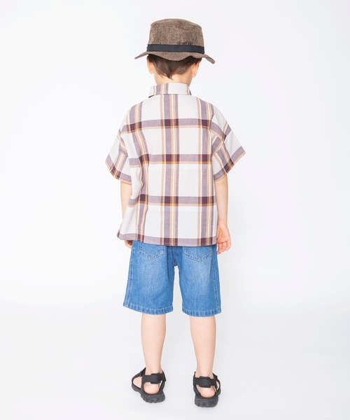 BRANSHES(ブランシェス)の「【ペア】半袖チェックシャツ(シャツ/ブラウス・キッズ・カーキオリーブ/ベージュ・110cm/90cm/120cm/130cm/100cm/150cm/140cm)」の12枚目の写真