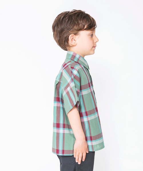 BRANSHES(ブランシェス)の「【ペア】半袖チェックシャツ(シャツ/ブラウス・キッズ・カーキオリーブ/ベージュ・110cm/90cm/120cm/130cm/100cm/150cm/140cm)」の14枚目の写真