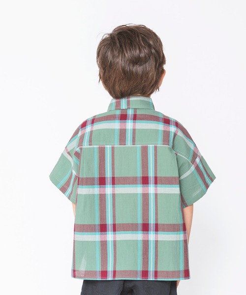 BRANSHES(ブランシェス)の「【ペア】半袖チェックシャツ(シャツ/ブラウス・キッズ・カーキオリーブ/ベージュ・110cm/90cm/120cm/130cm/100cm/150cm/140cm)」の15枚目の写真