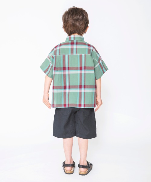 BRANSHES(ブランシェス)の「【ペア】半袖チェックシャツ(シャツ/ブラウス・キッズ・カーキオリーブ/ベージュ・110cm/90cm/120cm/130cm/100cm/150cm/140cm)」の17枚目の写真