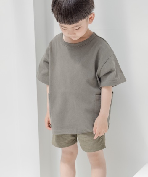 LOWRYS FARM（ローリーズファーム）の「ＵＳＡサイドポケットＴ　938883（Tシャツ/カットソー・キッズ・チャコールグレー/オレンジ/グリーン/アイボリー/パープル/グリーン系その他/ブルー/ネイビー/グレー/カーキ/ピンク・110cm/120cm/130cm/140cm/150cm/150cm(140-150cm)/140cm(130-140cm)/110cm(100-110cm)/120cm(110-120cm)/130cm(120-130cm)）」の5枚目の写真