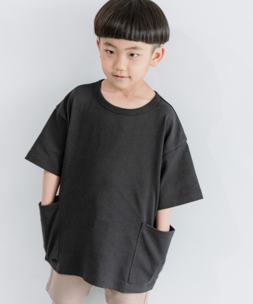 LOWRYS FARM（ローリーズファーム）の「ＵＳＡサイドポケットＴ　938883（Tシャツ/カットソー・キッズ・チャコールグレー/オレンジ/グリーン/アイボリー/パープル/グリーン系その他/ブルー/ネイビー/グレー/カーキ/ピンク・110cm/120cm/130cm/140cm/150cm/150cm(140-150cm)/140cm(130-140cm)/110cm(100-110cm)/120cm(110-120cm)/130cm(120-130cm)）」の3枚目の写真