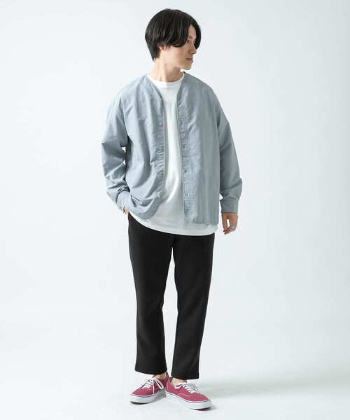 【美品】ササフラス　ベースボールシャツ　ウール×ナイロン　S グレー　日本製 美品】ササフラスベースボールシャツウール×ナイロンS グレー日本製