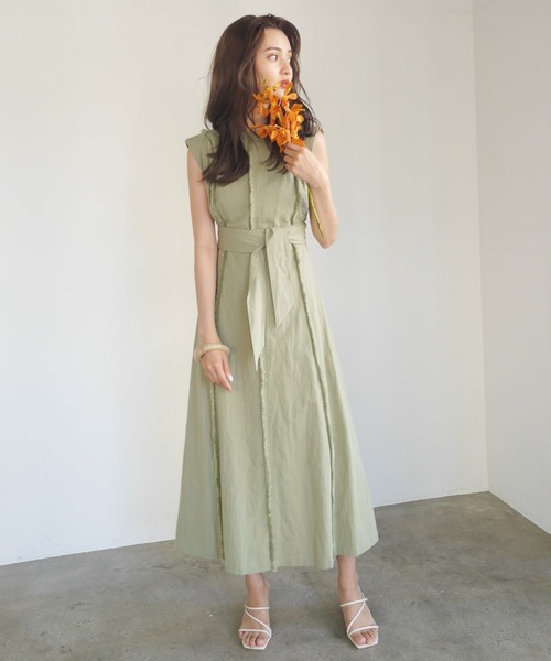 LADYMADE（レディメイド）の「BACKクロスフリンジワンピース（ワンピース・レディース・レッド/ライトグリーン/ライトベージュ・FREE）」の2枚目の写真