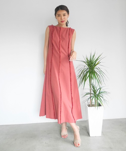 LADYMADE（レディメイド）の「BACKクロスフリンジワンピース（ワンピース・レディース・レッド/ライトグリーン/ライトベージュ・FREE）」の20枚目の写真