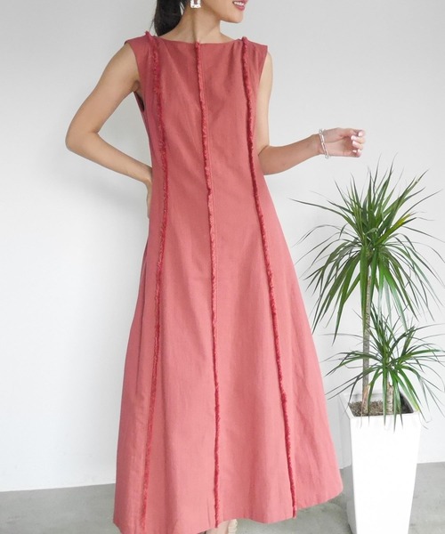 LADYMADE（レディメイド）の「BACKクロスフリンジワンピース（ワンピース・レディース・レッド/ライトグリーン/ライトベージュ・FREE）」の11枚目の写真