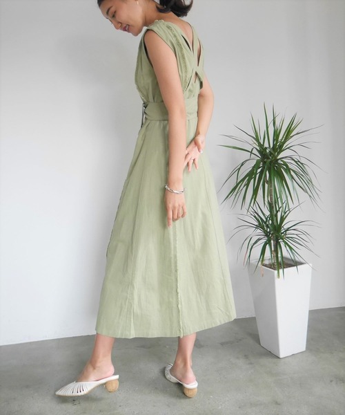 LADYMADE（レディメイド）の「BACKクロスフリンジワンピース（ワンピース・レディース・レッド/ライトグリーン/ライトベージュ・FREE）」の17枚目の写真